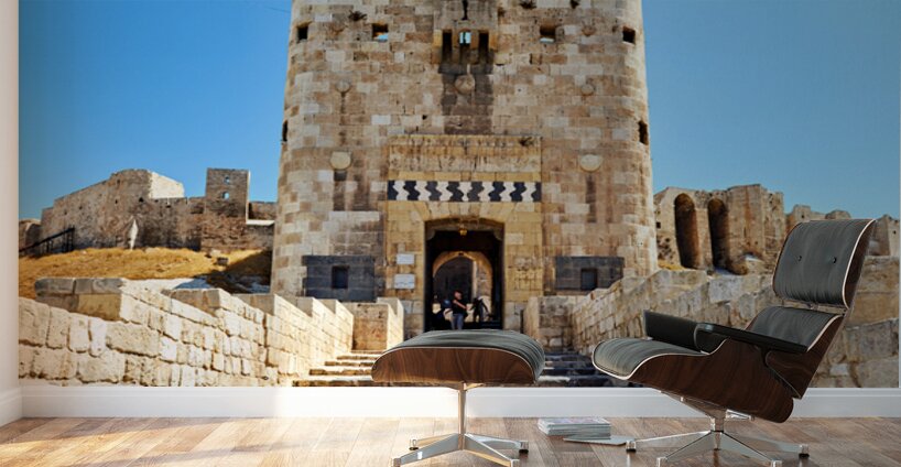 Visiting the citadel in Aleppo Syria on a clear day Wall Murals