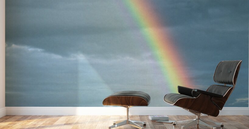 Rainbow shines over landscape in Myanmar after rainfall Wall Murals