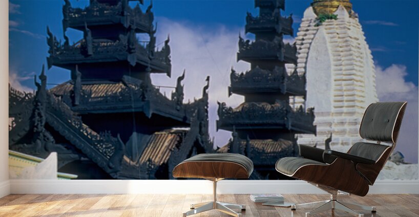 Visit to Shwezigon Paya in Bagan Myanmar on a clear day Wall Murals