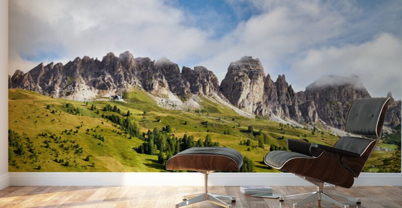 Hiking in puez odle natural park in val gardena italy Wall Murals