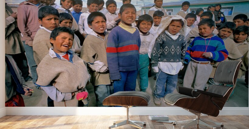 Diverse group of children posing outdoors with varied expression Wall Murals