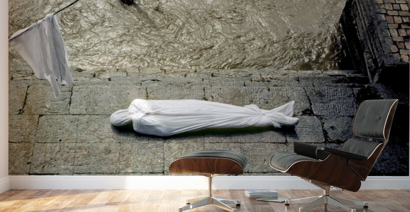 Cremation ceremony at Pashupatinath in Kathmandu Nepal Wall Murals