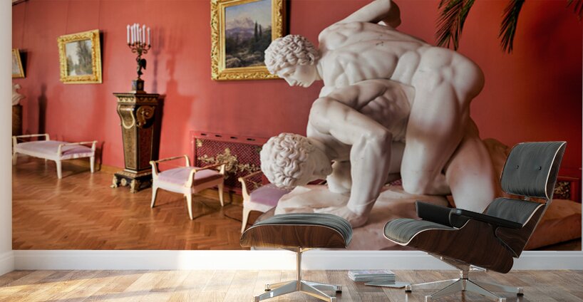 Sculpture of wrestlers in Yusupov Palace in St. Petersburg Wall Murals