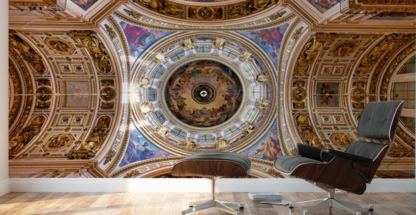 View of the ceiling at St. Isaacs Cathedral in Saint Petersburg Wall Murals
