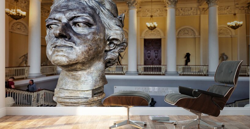 Sculpture of a historical figure in St. Petersburg Museum Wall Murals