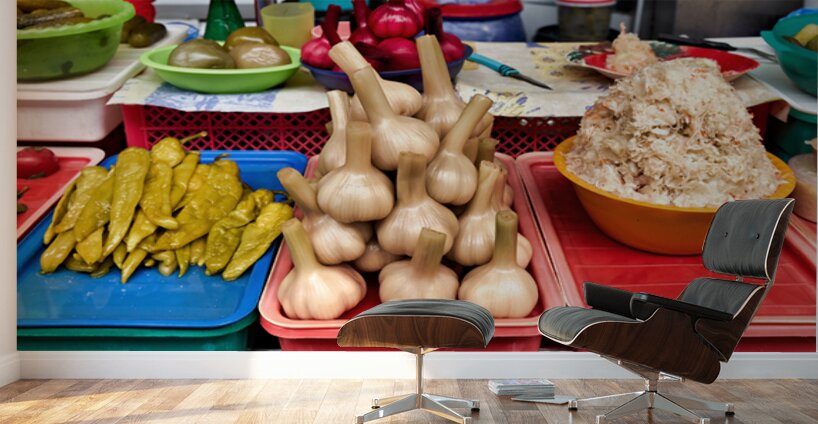 Fresh veggie stalls in Saint Petersburg Wall Murals