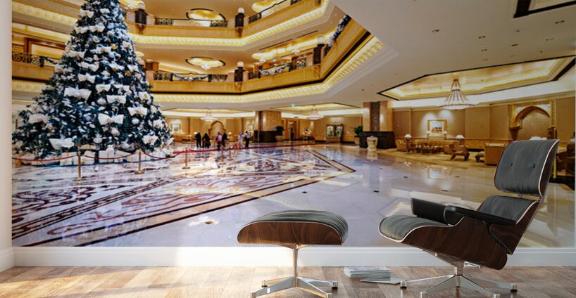 Christmas tree in Abu Dhabi Emirates Palace Hotel lobby Wall Murals
