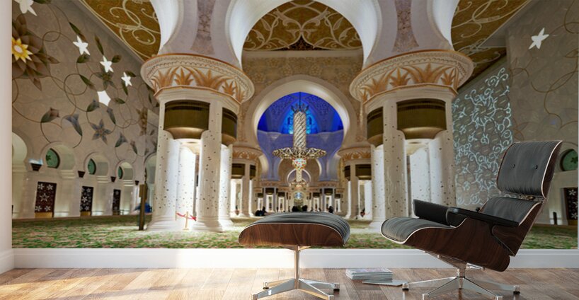 Exploring the interior of Sheikh Zayed Grand Mosque in Abu Dhabi Wall Murals