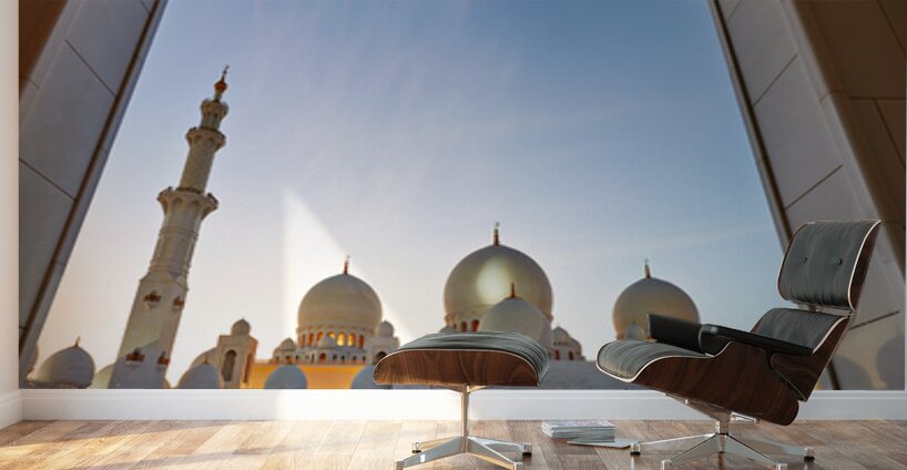 Visit to Sheikh Zayed Grand Mosque during evening light Wall Murals