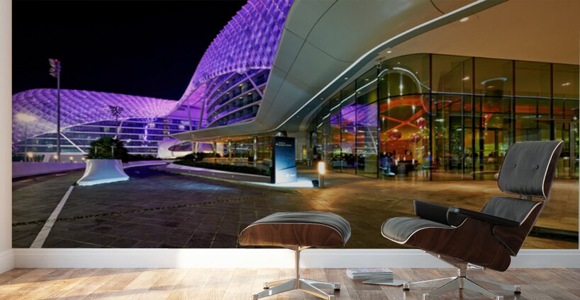 W Abu Dhabi Yas Island hotel entrance at night Wall Murals