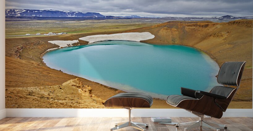 Krafla volcanic area with geothermal lake in Iceland Wall Murals