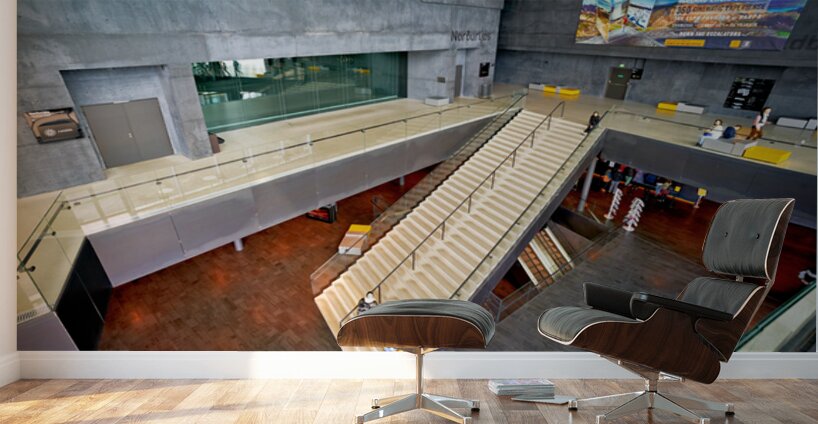 Harpa opera house interior featuring stairs and visitors Wall Murals