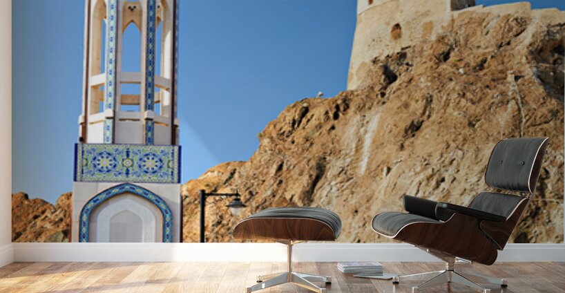 Visit to Al Khor mosque in Muscat Oman during bright day Wall Murals