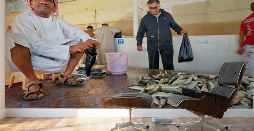 Fish market in Muscat Oman shows local trade activity Wall Murals