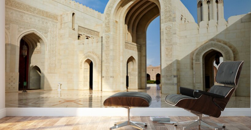 Visit to sultan qaboos grand mosque in muscat oman Wall Murals