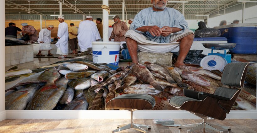 Visit to the muscat fish market in oman during the day Wall Murals