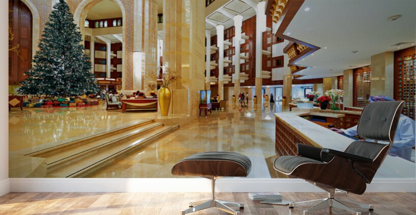 Luxury hotel lobby during holiday season in Oman Wall Murals