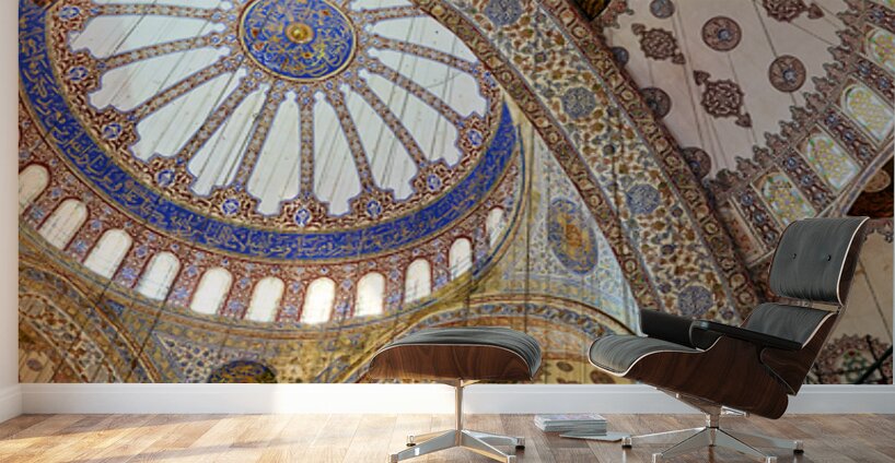 Beautiful view of the interior of the Blue Mosque in Istanbul Wall Murals