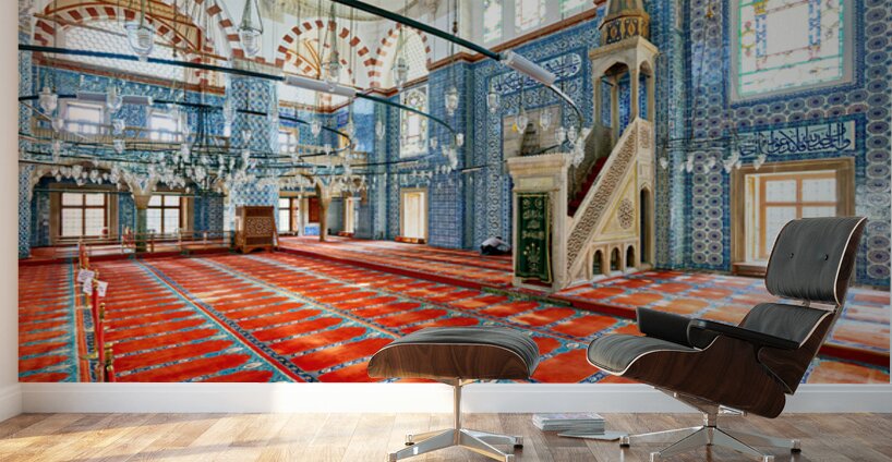 Rustem Pasha Mosque interior in Istanbul Turkey during daylight Wall Murals