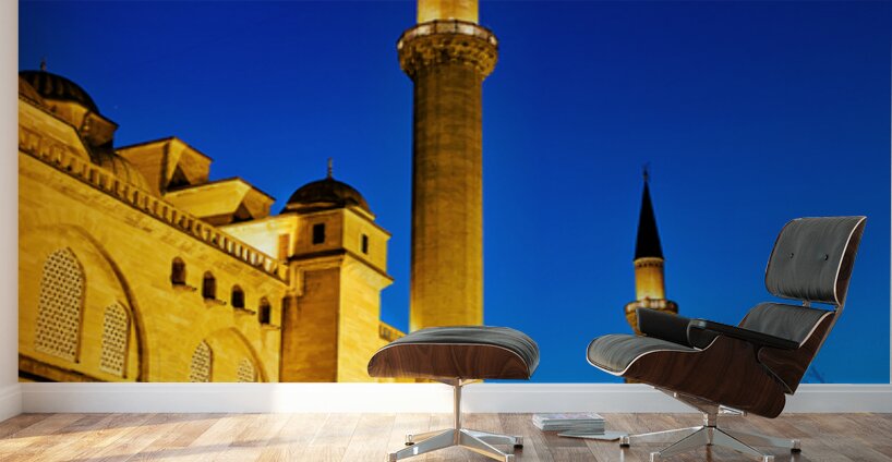 Suleymaniye Mosque stands tall in Istanbul at night Wall Murals