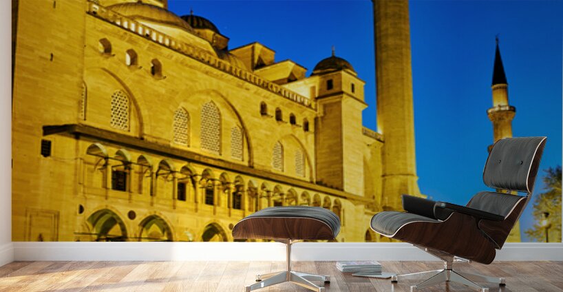 Suleymaniye Mosque at dusk in Istanbul Turkey Wall Murals