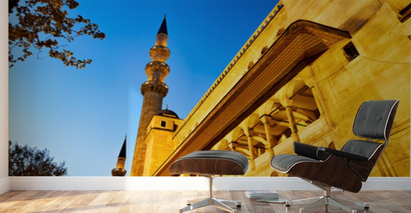 Suleymaniye Mosque at night in Istanbul Turkey Wall Murals