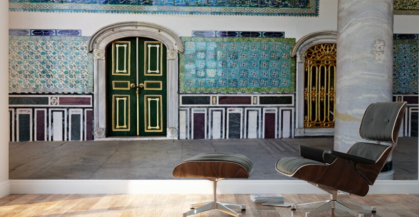 Exploring Topkapi Palace in Istanbul Turkey with ornate doors Wall Murals