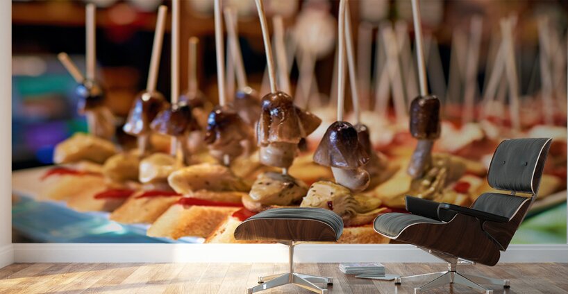 Tasty tapas served in a bar in Barcelona Catalonia Spain Wall Murals