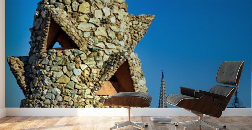 Rooftop view of Palau Guell in Barcelona Wall Murals