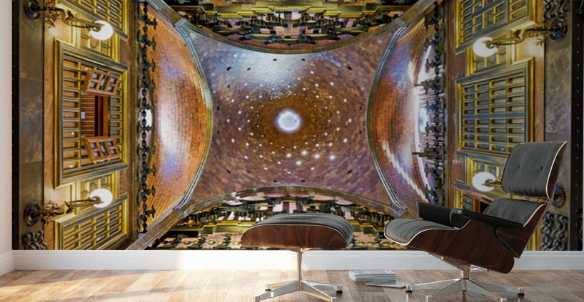 Exploring Gaudis Palau Guell ceiling in Barcelona Wall Murals