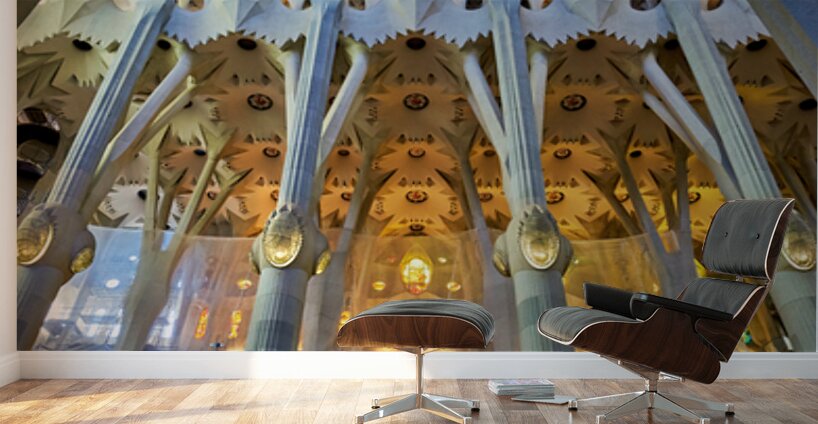Explore the stunning interior of Basílica de la Sagrada Famíli Wall Murals