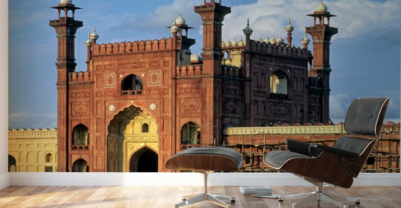 Badshahi mosque in Lahore showcases historical architecture Wall Murals