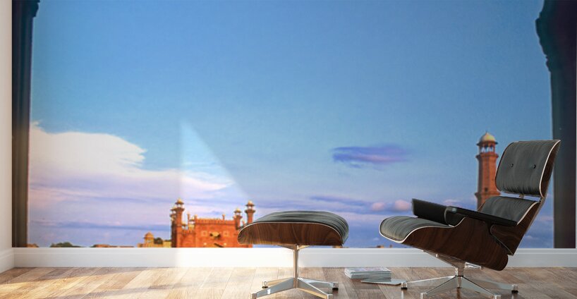 View of Badshahi Mosque in Lahore at sunset Wall Murals