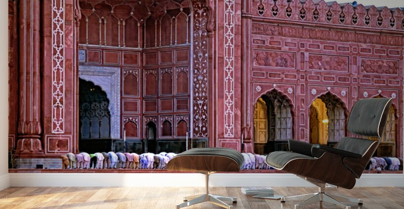 Prayer time at Badshahi Mosque in Lahore Pakistan Wall Murals