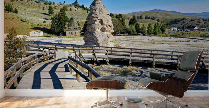 Exploring liberty cap in yellowstone national park usa Wall Murals