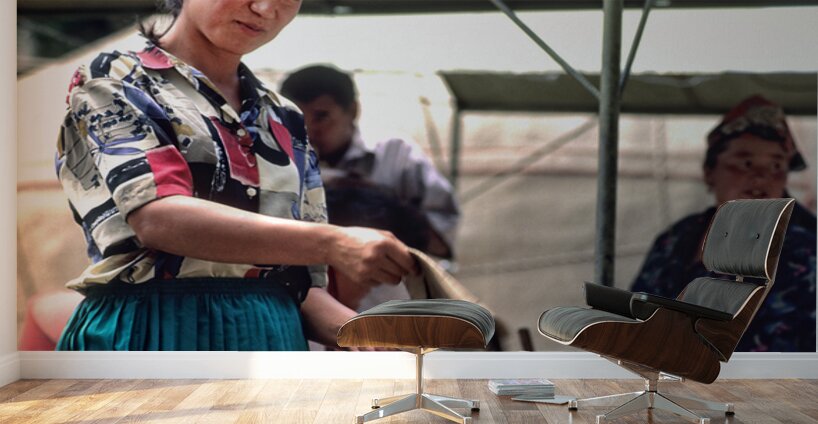 Street food vendors serve meat skewers in Samarkand Uzbekistan Wall Murals