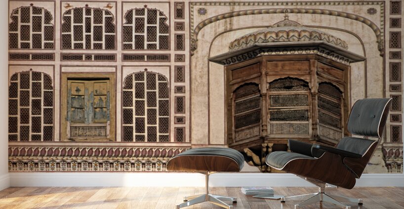 Historic house facade in Samarkand shows ancient design Wall Murals