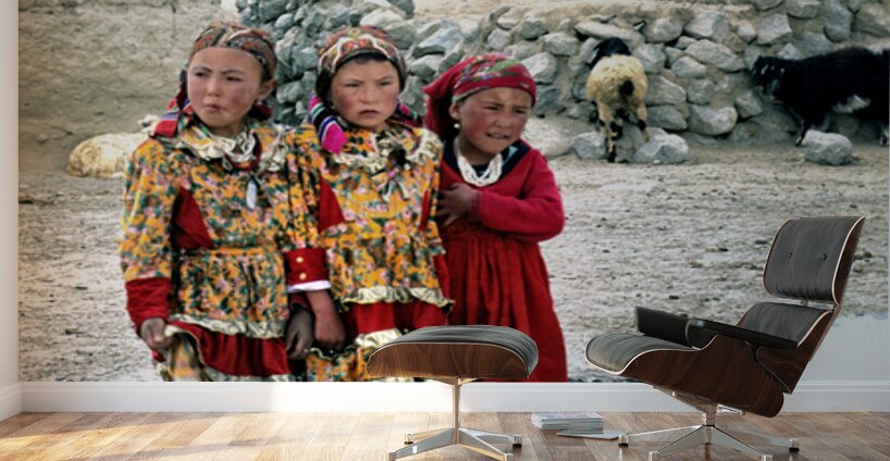 Village children in Uzbekistan enjoy their day outside Wall Murals