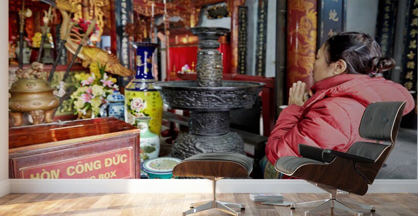 Praying at a temple in Ho Chi Minh City Vietnam Wall Murals