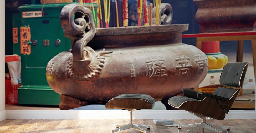 Man praying at a shrine in Ho Chi Minh City Vietnam Wall Murals