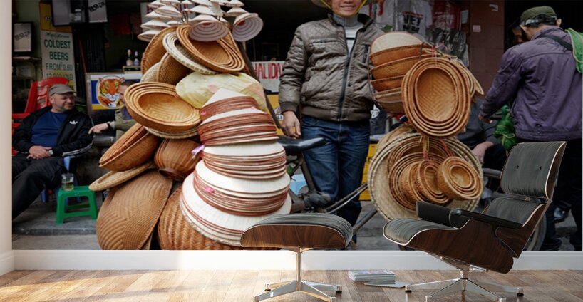 Craftsman sells handmade baskets in Ho Chi Minh City Wall Murals
