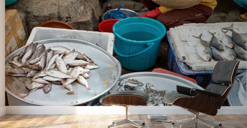 Local fish market in Phu Quoc Vietnam during daytime hours Wall Murals