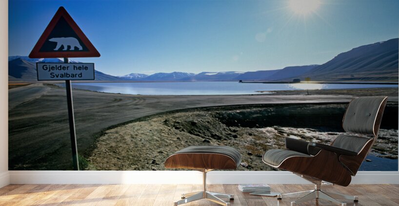 Warning signs in Longyearbyen Svalbard Archipelago Norway Wall Murals