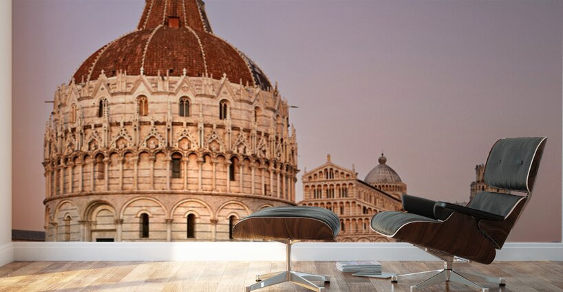 Pisa Tuscany landmarks at sunset in Square of Miracles Wall Murals