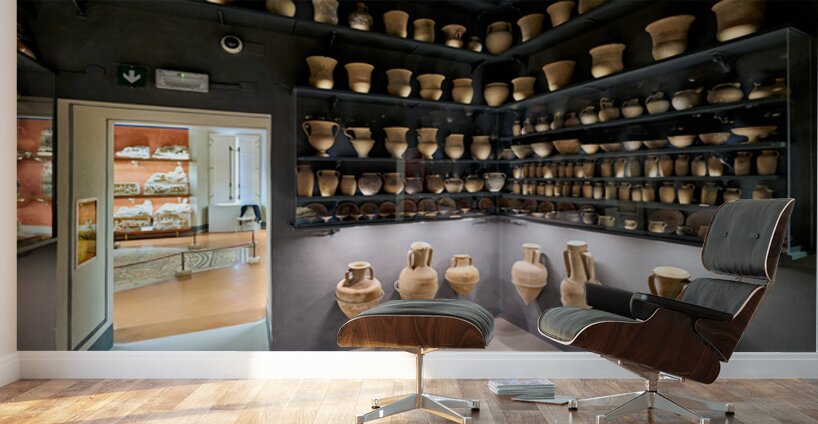 Cinerary urns in Guarnacci Museum of Etruscan artifacts Wall Murals
