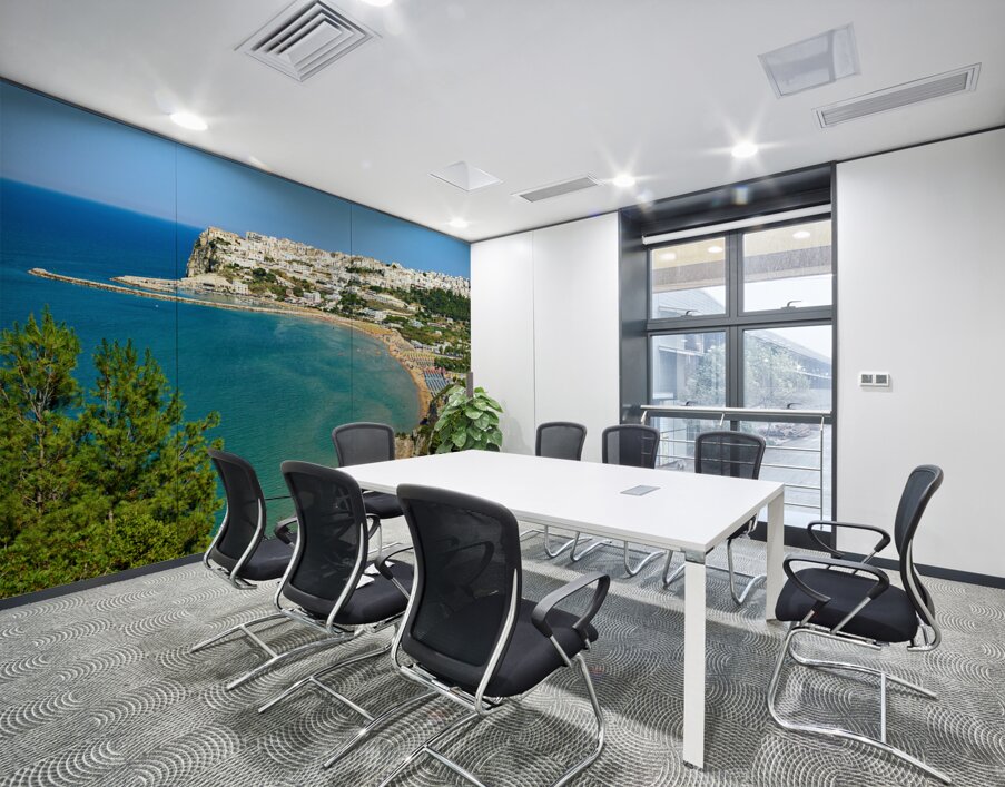 Apulia Puglia Gargano Italy. Elevated view of Peschici Wall Printing