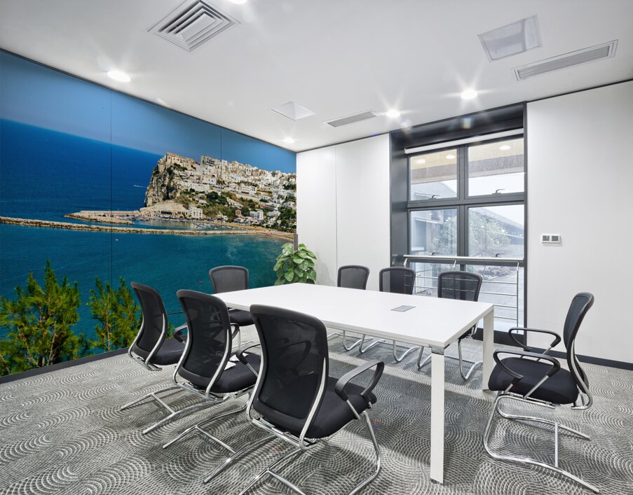 Apulia Puglia Gargano Italy. Elevated view of Peschici Wall Printing