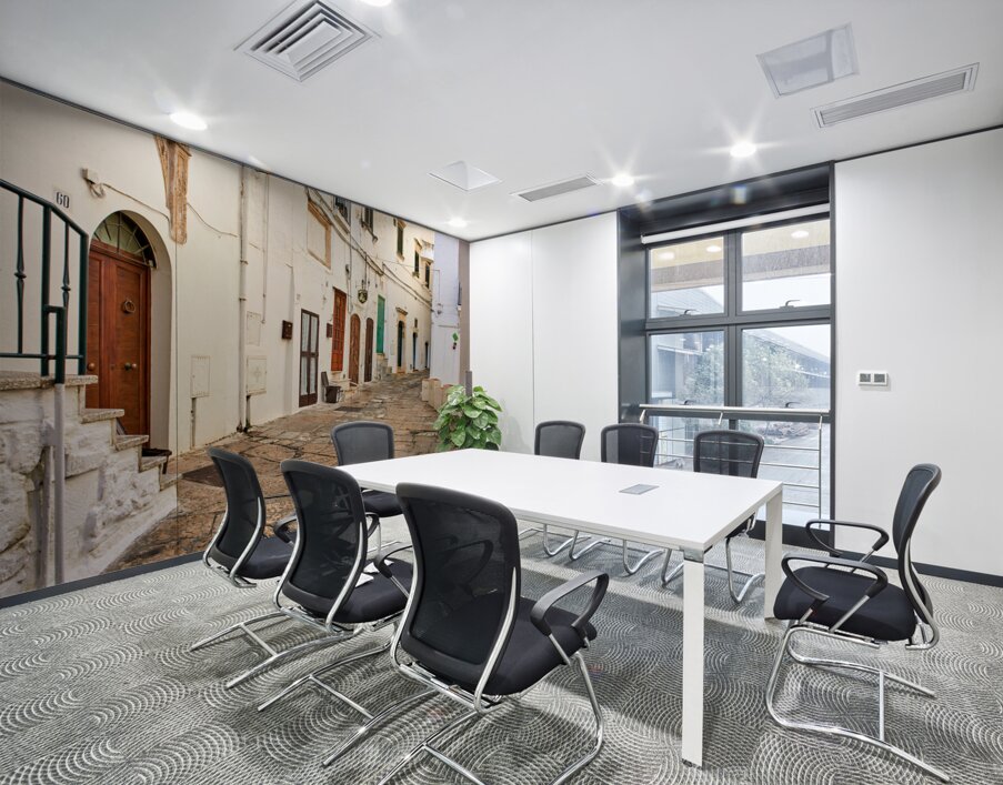 Apulia Puglia Italy. Ostuni. The white town. The narrow alleys of the old town Wall Printing
