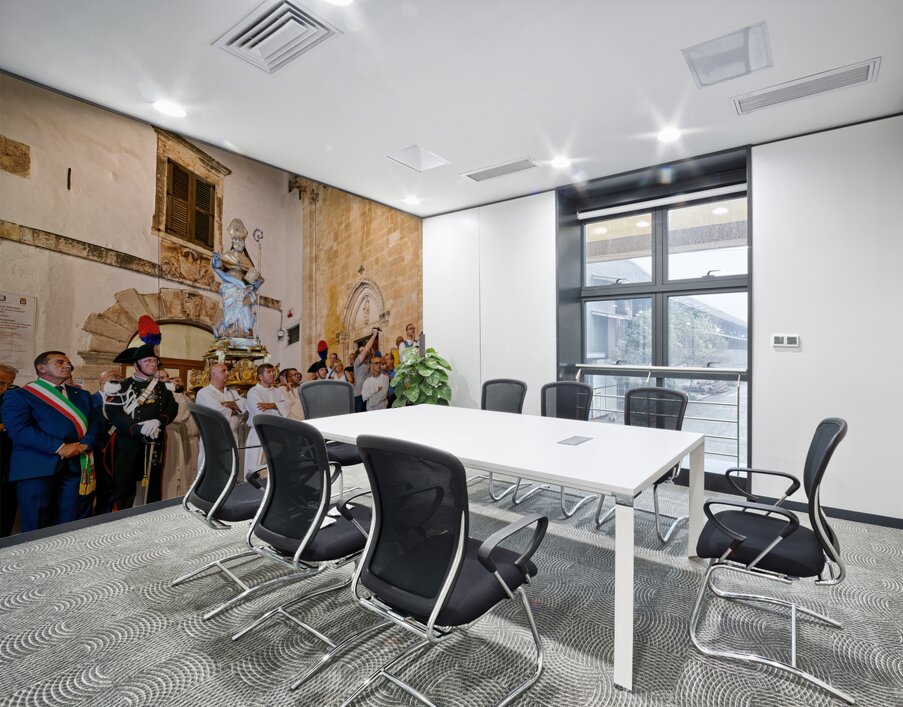Apulia Puglia Italy. Ostuni. Festival of Saint Orontius. Procession with the statue of the Saint Wall Printing