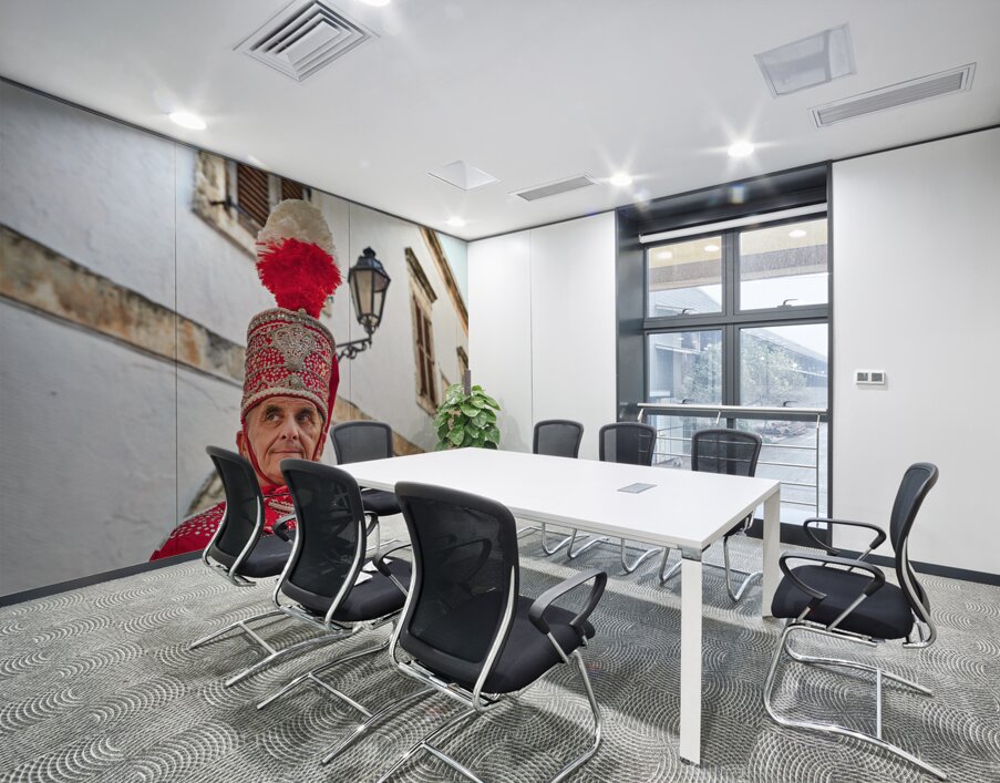 Apulia Puglia Italy. Ostuni. Festival of Saint Orontius. The cavalcata a procession of horses in the streets of the town Wall Printing